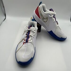 Nike Kids White Blue Gold Red Accent Sneakers